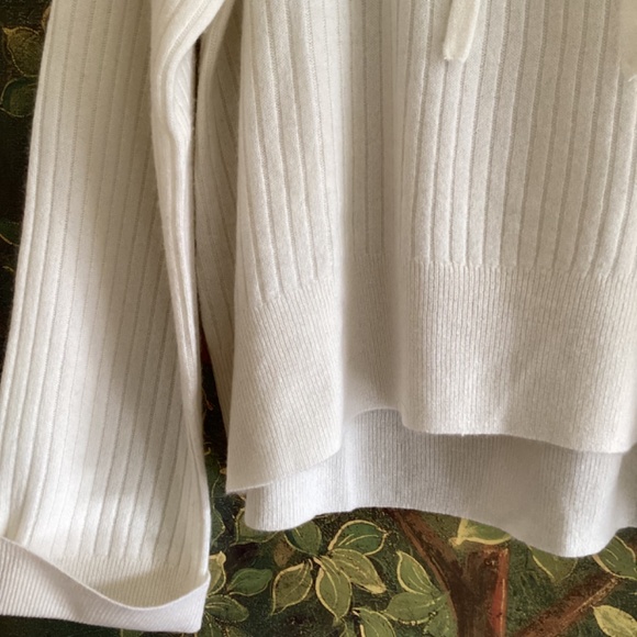 Bella Dahl 100% Cashmere Drawstring Hoodie Sweater Cropped Oversized NWOT - Picture 5 of 15